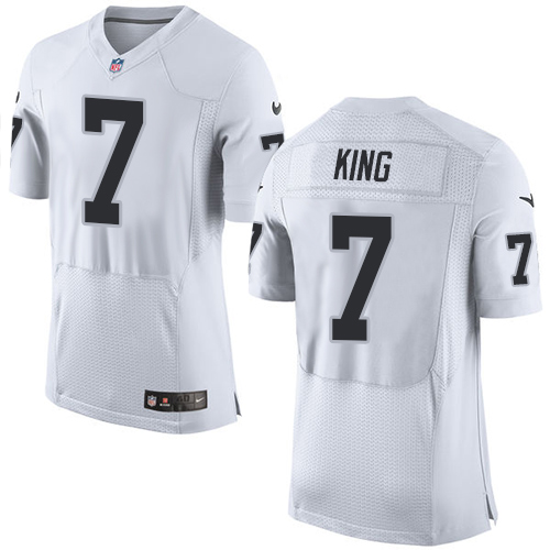 Men's Elite Marquette King Nike Jersey White Road - #7 NFL Oakland Raiders